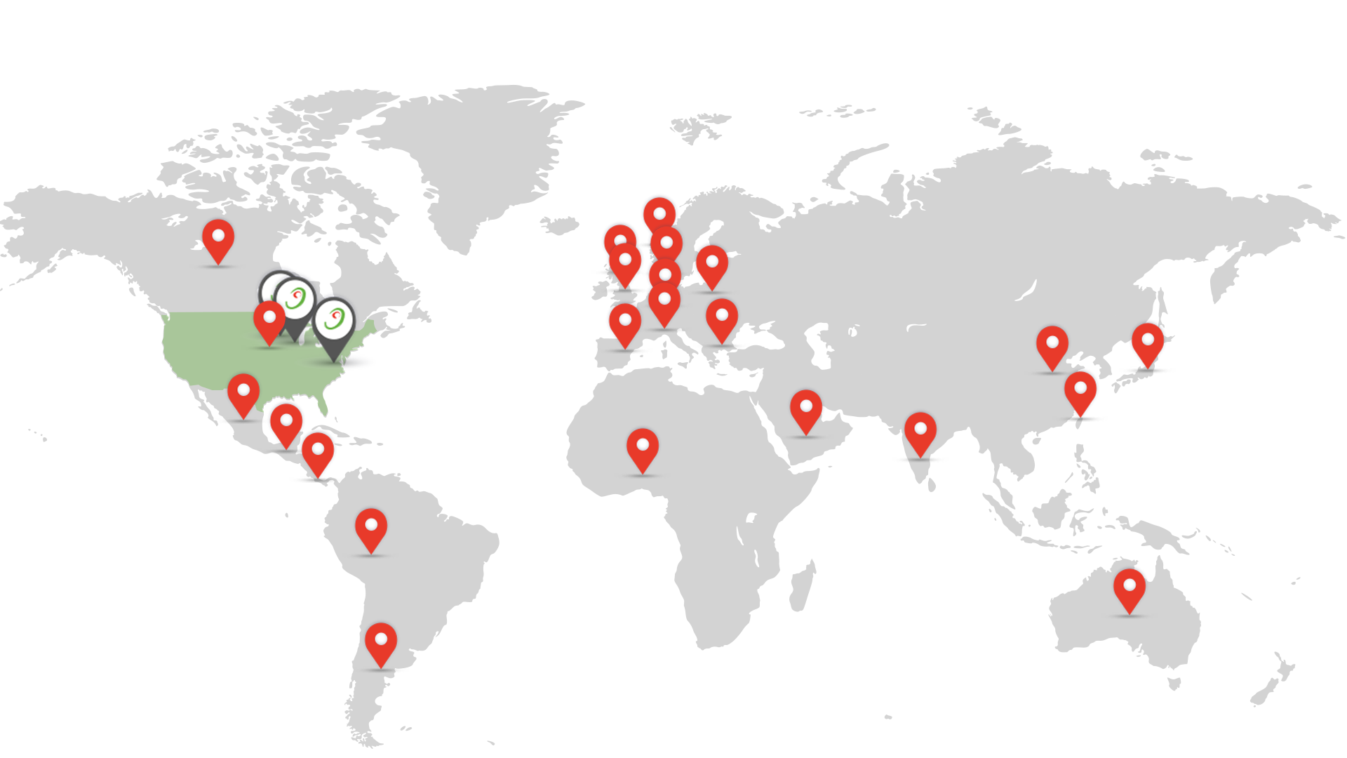 Map of OSD clients in the world