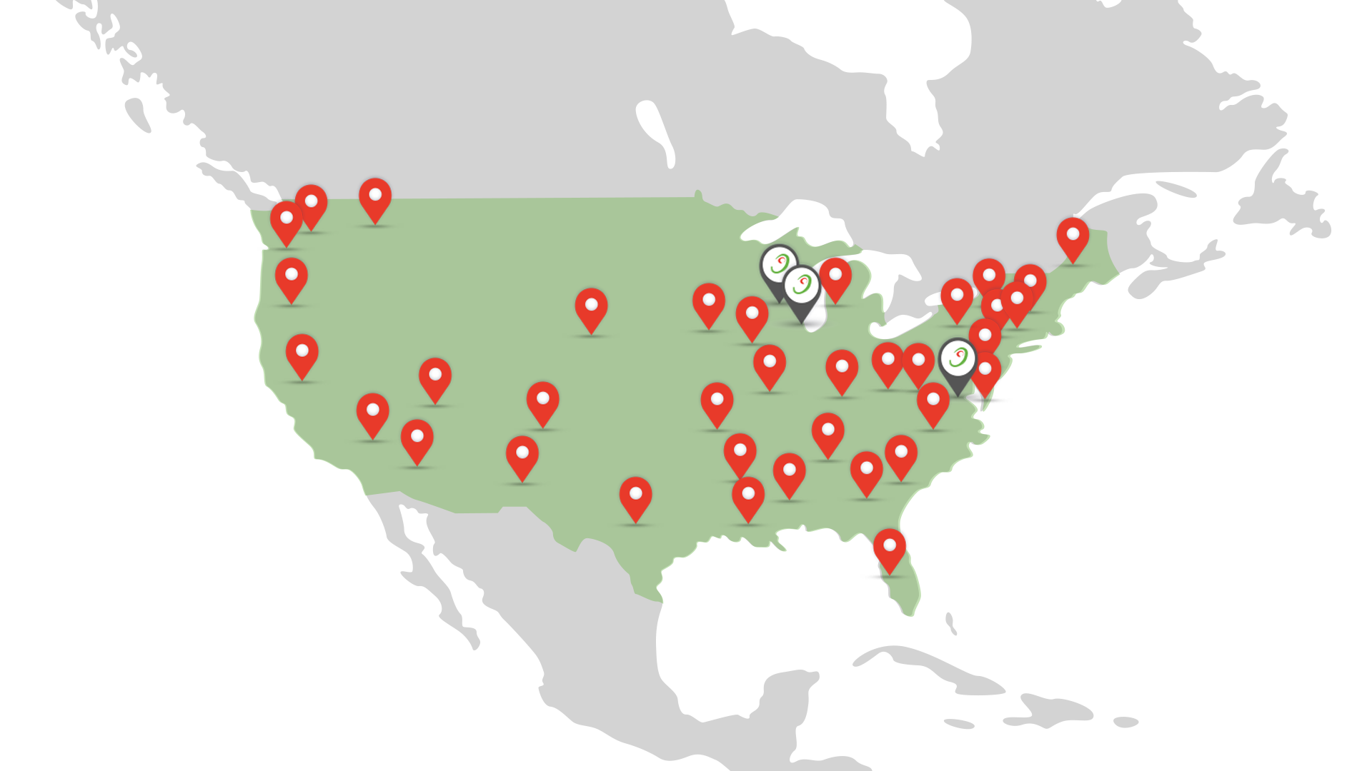 Map of OSD clients in the USA